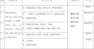 小学田径队训练计划表格(小学田径队训练计划表格怎么写)