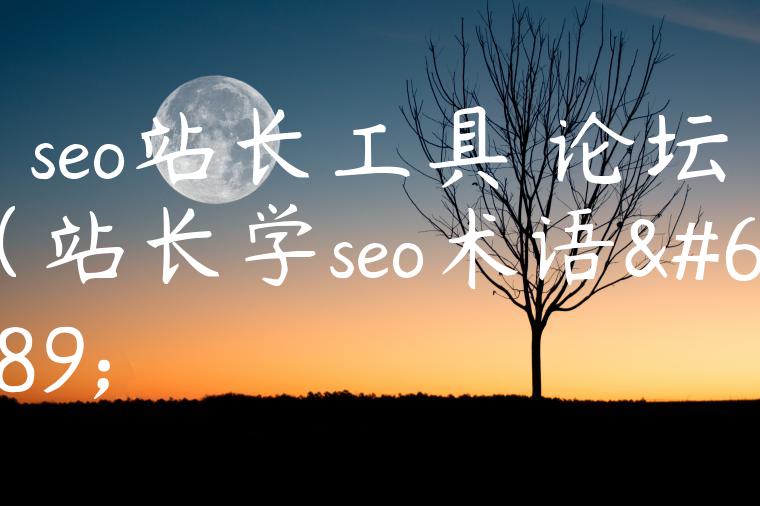 seo站长工具 论坛（站长学seo术语）