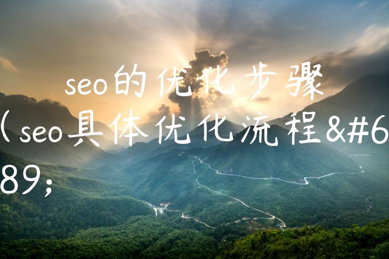 seo的优化步骤（seo具体优化流程）