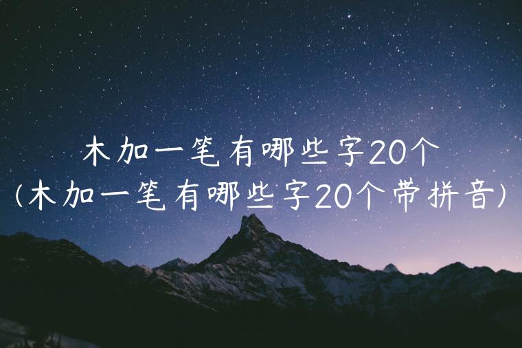 木加一笔有哪些字20个(木加一笔有哪些字20个带拼音)