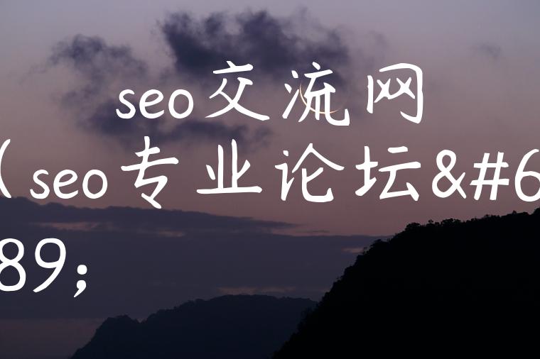 seo交流网（seo专业论坛）