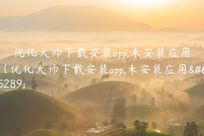 优化大师下载安装app,未安装应用（优化大师下载安装app,未安装应用）