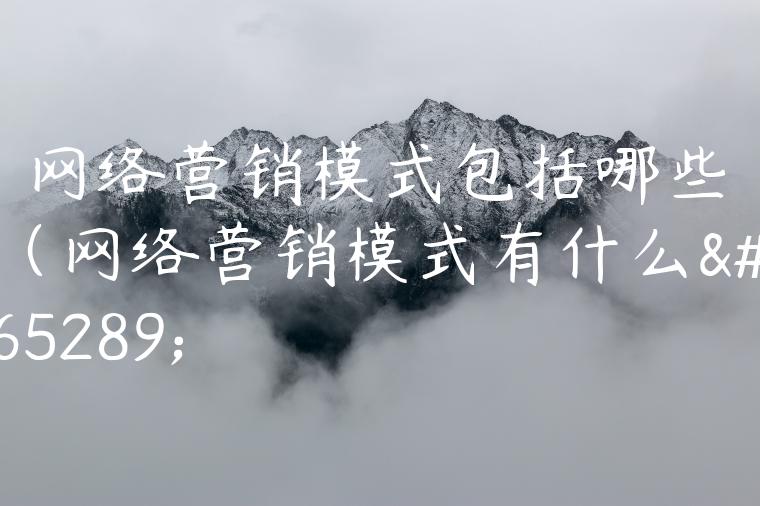 网络营销模式包括哪些（网络营销模式有什么）