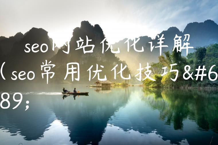 seo网站优化详解（seo常用优化技巧）