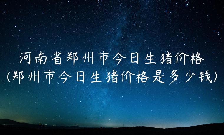 河南省郑州市今日生猪价格(郑州市今日生猪价格是多少钱)