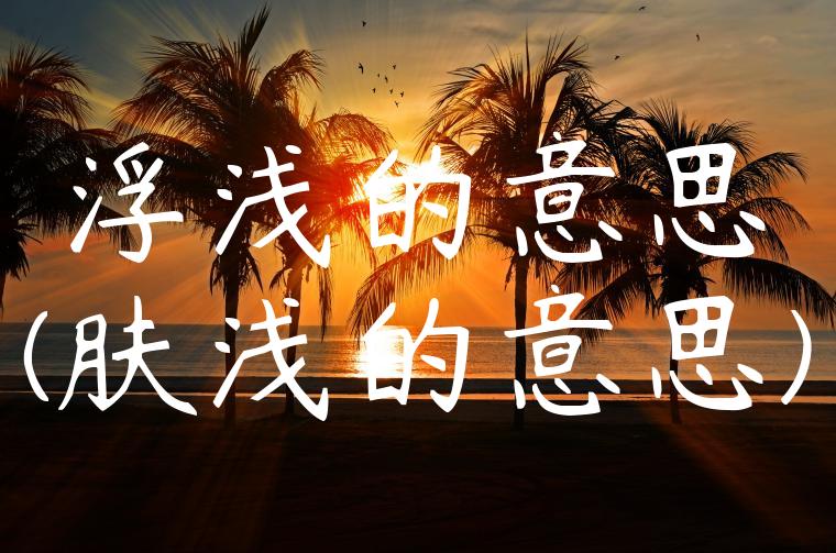 浮浅的意思(肤浅的意思)