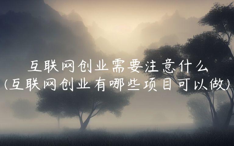 互联网创业需要注意什么(互联网创业有哪些项目可以做)