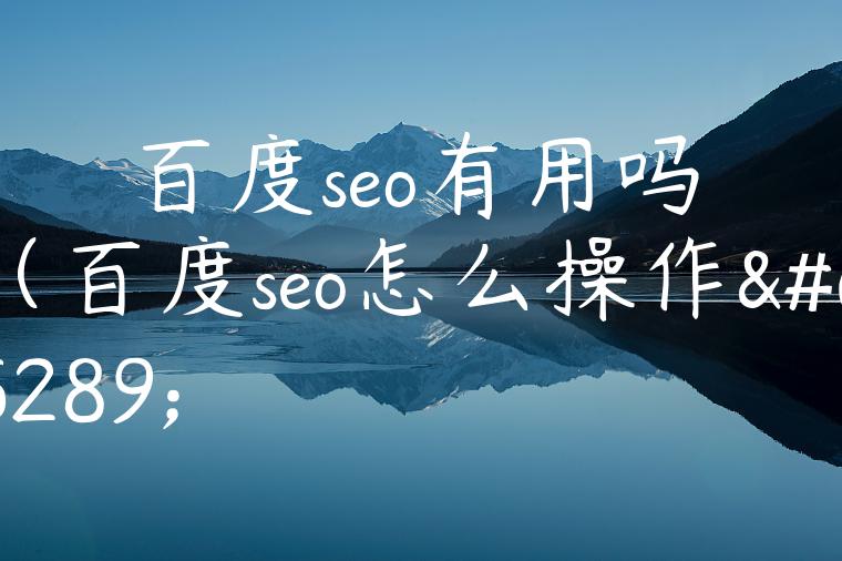 百度seo有用吗（百度seo怎么操作）