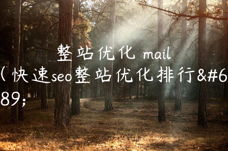 整站优化 mail（快速seo整站优化排行）