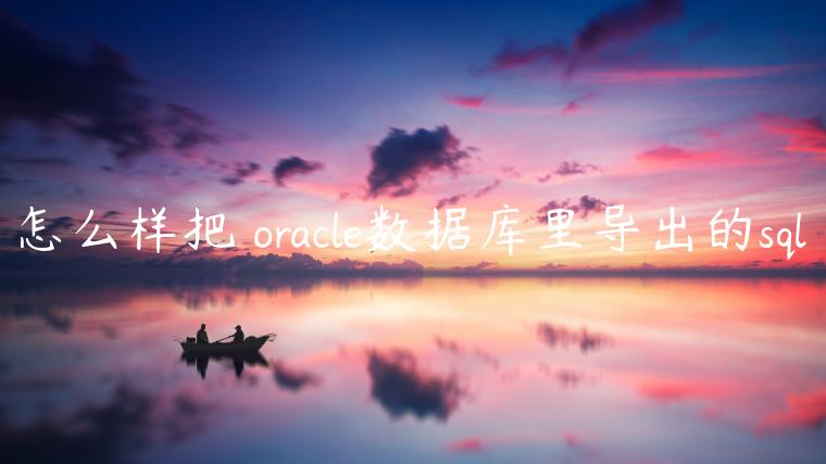 怎么样把유oracle数据库里导出的sql