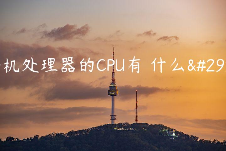 手机处理器的CPU有✏什么用