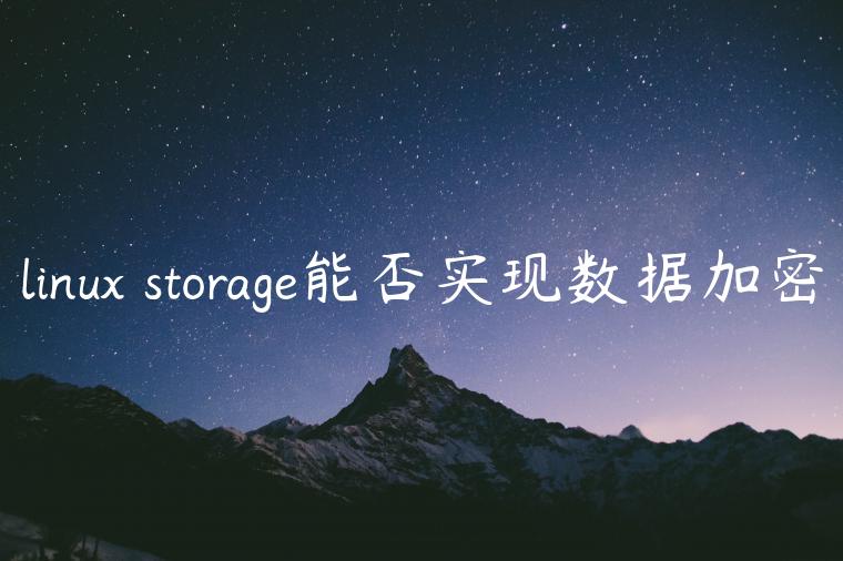 linux storage能否实现数据加密