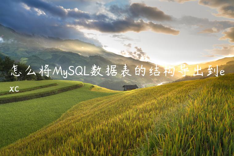 怎么将MySQL数据表的结构导出到exc