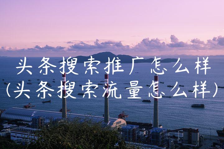 头条搜索推广怎么样(头条搜索流量怎么样)