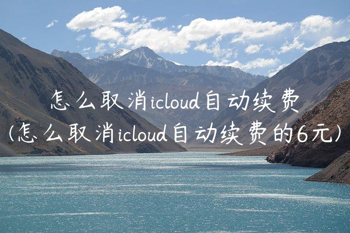 怎么取消icloud自动续费(怎么取消icloud自动续费的6元)