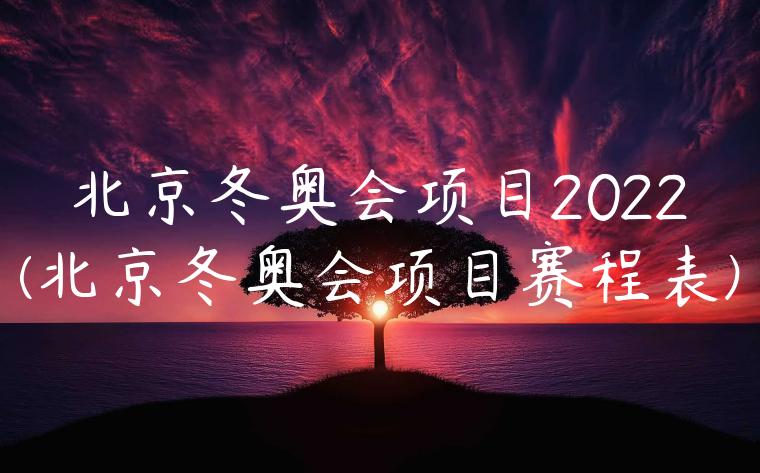 北京冬奥会项目2022(北京冬奥会项目赛程表)