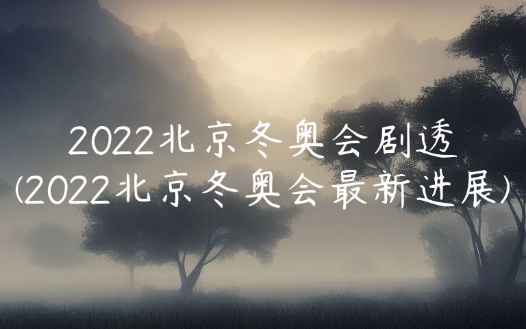 2022北京冬奥会剧透(2022北京冬奥会最新进展)