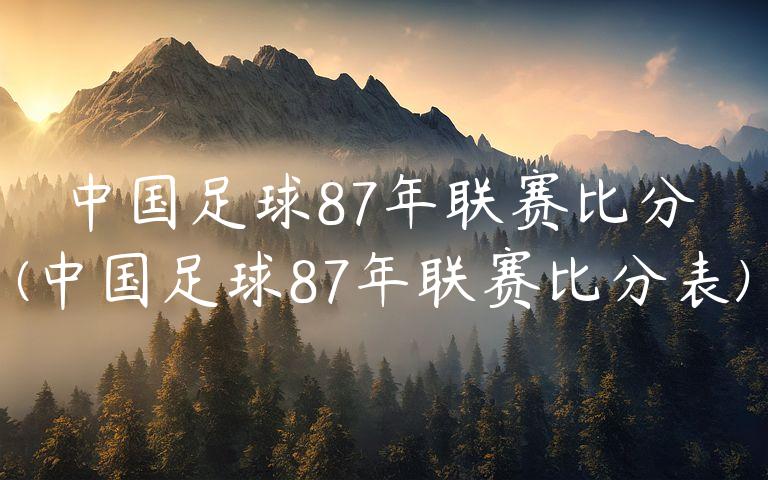 中国足球87年联赛比分(中国足球87年联赛比分表)