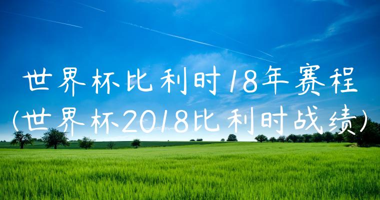 世界杯比利时18年赛程(世界杯2018比利时战绩)