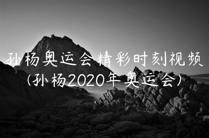 孙杨奥运会精彩时刻视频(孙杨2020年奥运会)