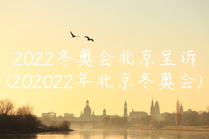 2022冬奥会北京呈诉(202022年北京冬奥会)