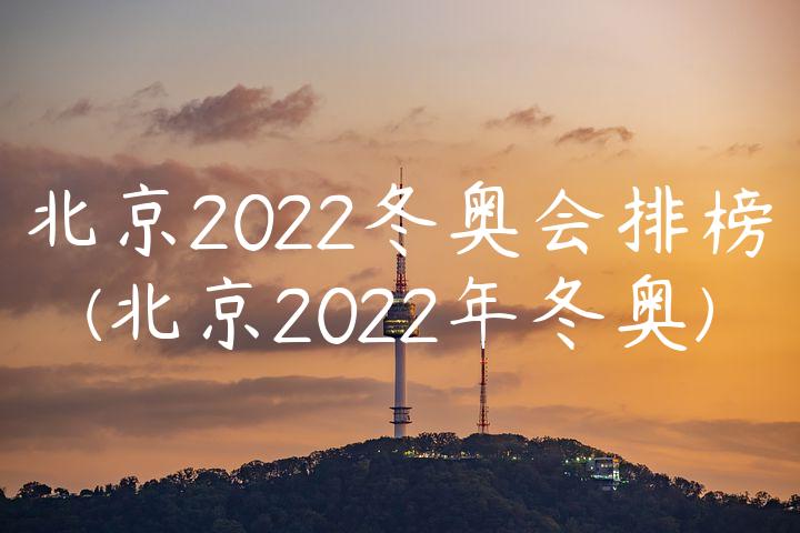 北京2022冬奥会排榜(北京2022年冬奥)