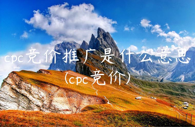 cpc竞价推广是什么意思(cpc竞价)