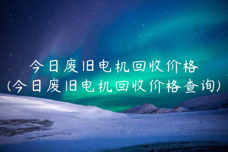 今日废旧电机回收价格(今日废旧电机回收价格查询)